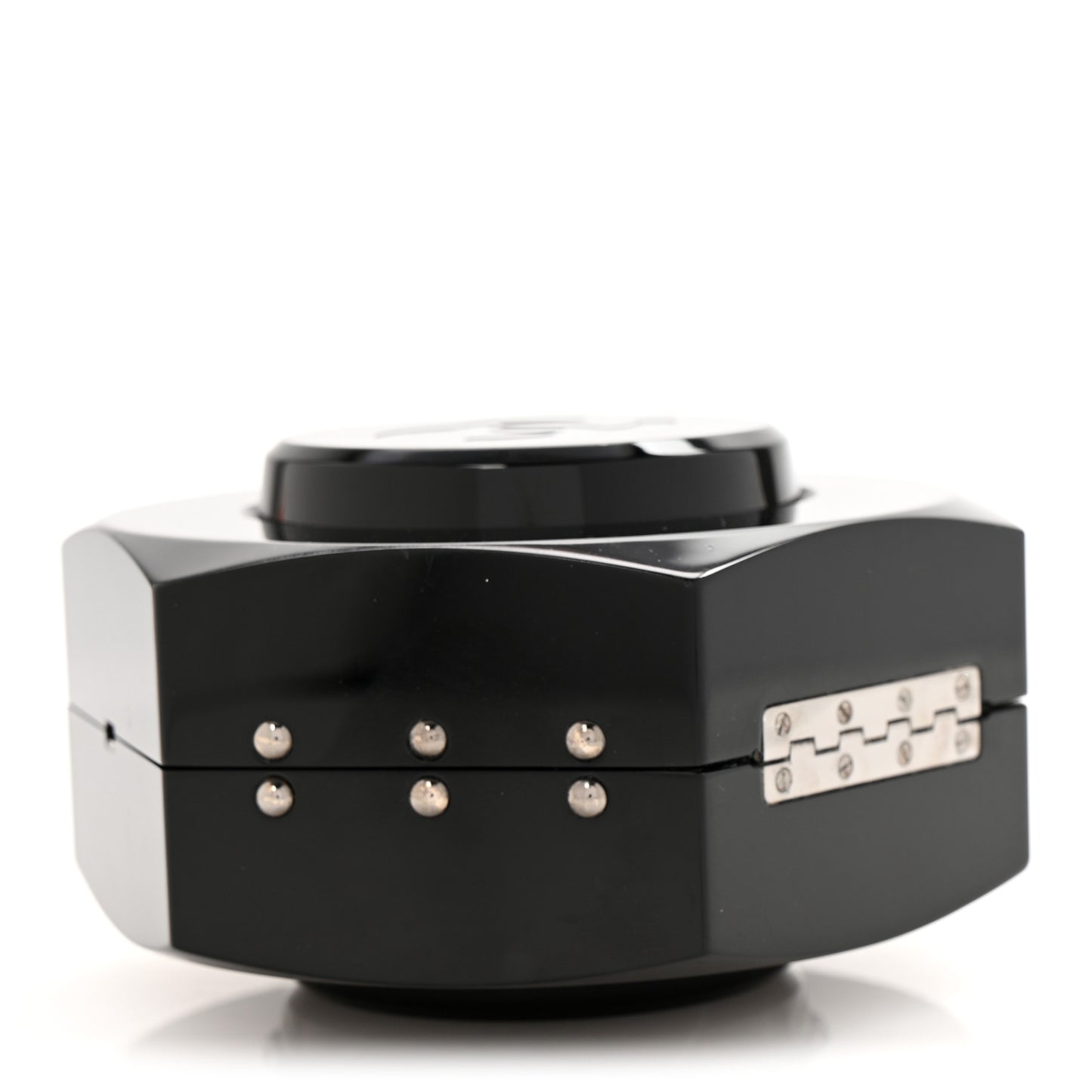 Plexiglass Octagon CC Minaudiere Clutch Black