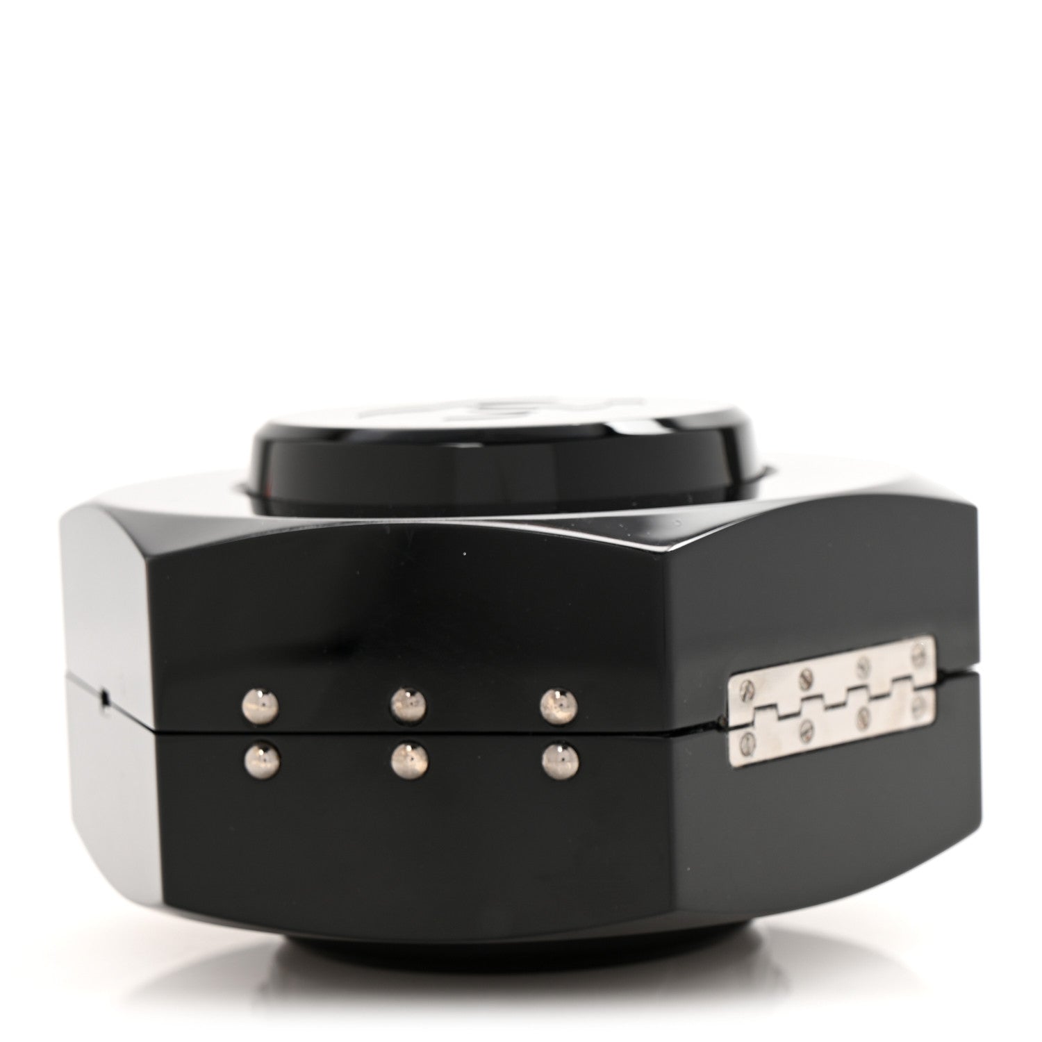 Chanel Plexiglass Octagon CC Minaudiere Clutch Black 9 of 11