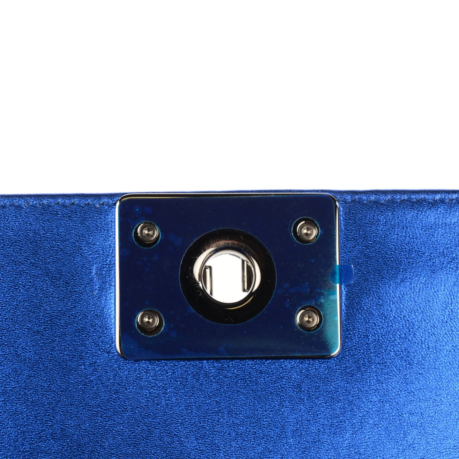 Chanel Metallic Patent Calfskin Quilted Small Boy Flap Blue 6 of 8
