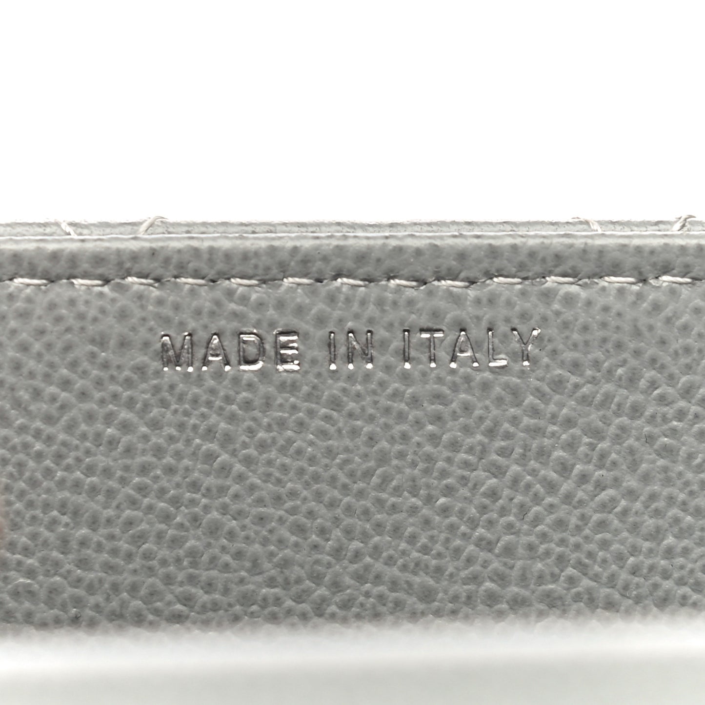 Grained Calfskin Quilted CC Box Clutch With Chain Grey