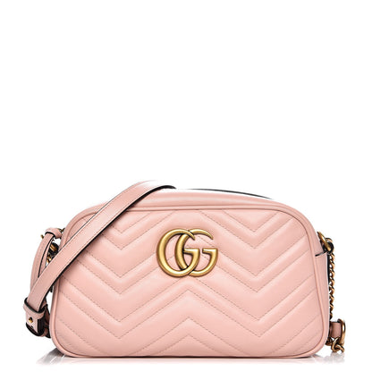 Gucci Calfskin Matelasse Small GG Marmont Chain Shoulder Bag Perfect Pink 1 of 8