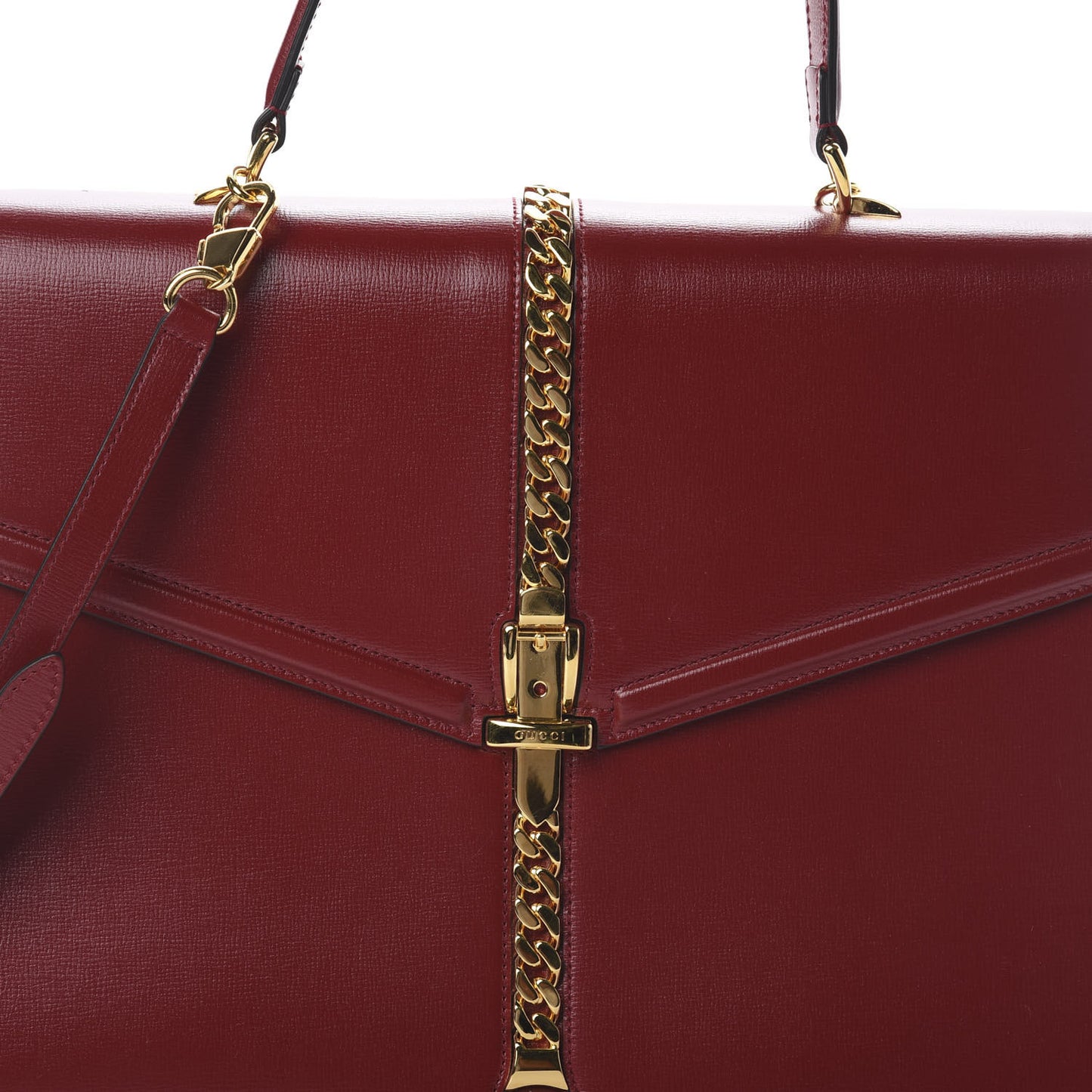 Azalea Calfskin Medium Sylvie 1969 Top Handle Bag New Cherry Red