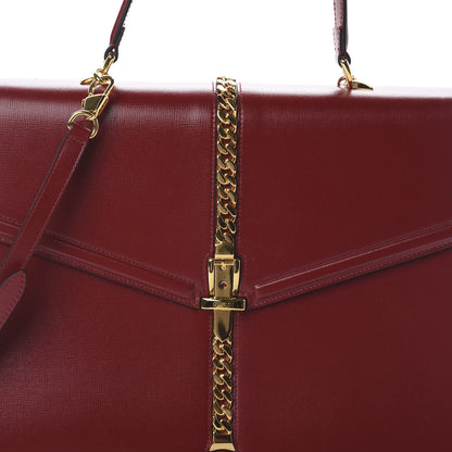 Gucci Azalea Calfskin Medium Sylvie 1969 Top Handle Bag New Cherry Red 2 of 8