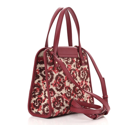 Salvatore Ferragamo Canvas Calfskin Gancini Mini Top Handle Crossbody Bag Red 3 of 9