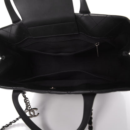 Chanel Calfskin Quilted Small Easy Shopping Tote Black 5 of 9