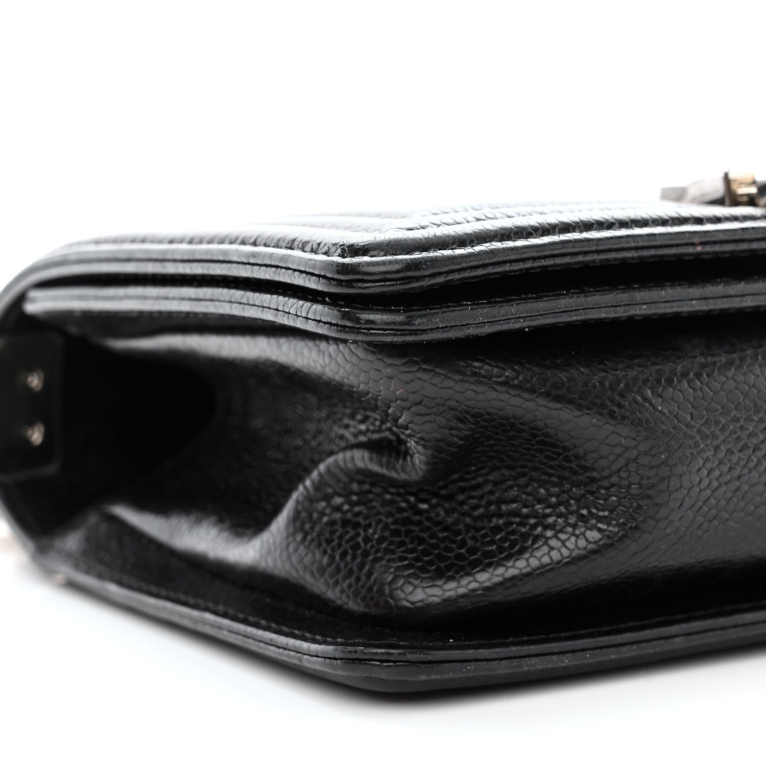 Chanel Caviar Chevron Quilted Small Boy Flap Black 9 of 11