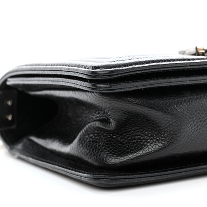 Chanel Caviar Chevron Quilted Small Boy Flap Black 9 of 11
