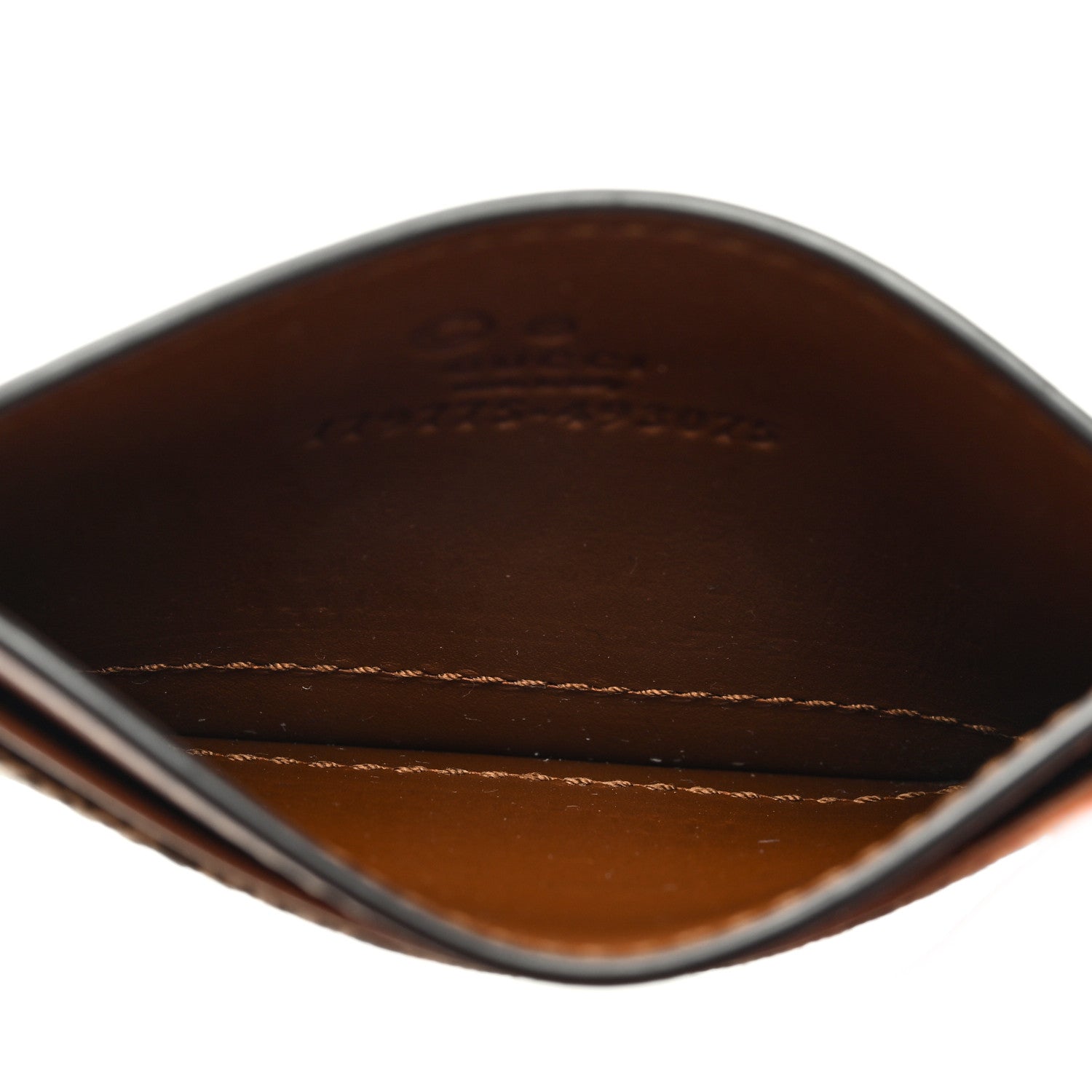 Gucci GG Supreme Monogram Calfskin Card Holder Beige Ebony Cuir 5 of 7