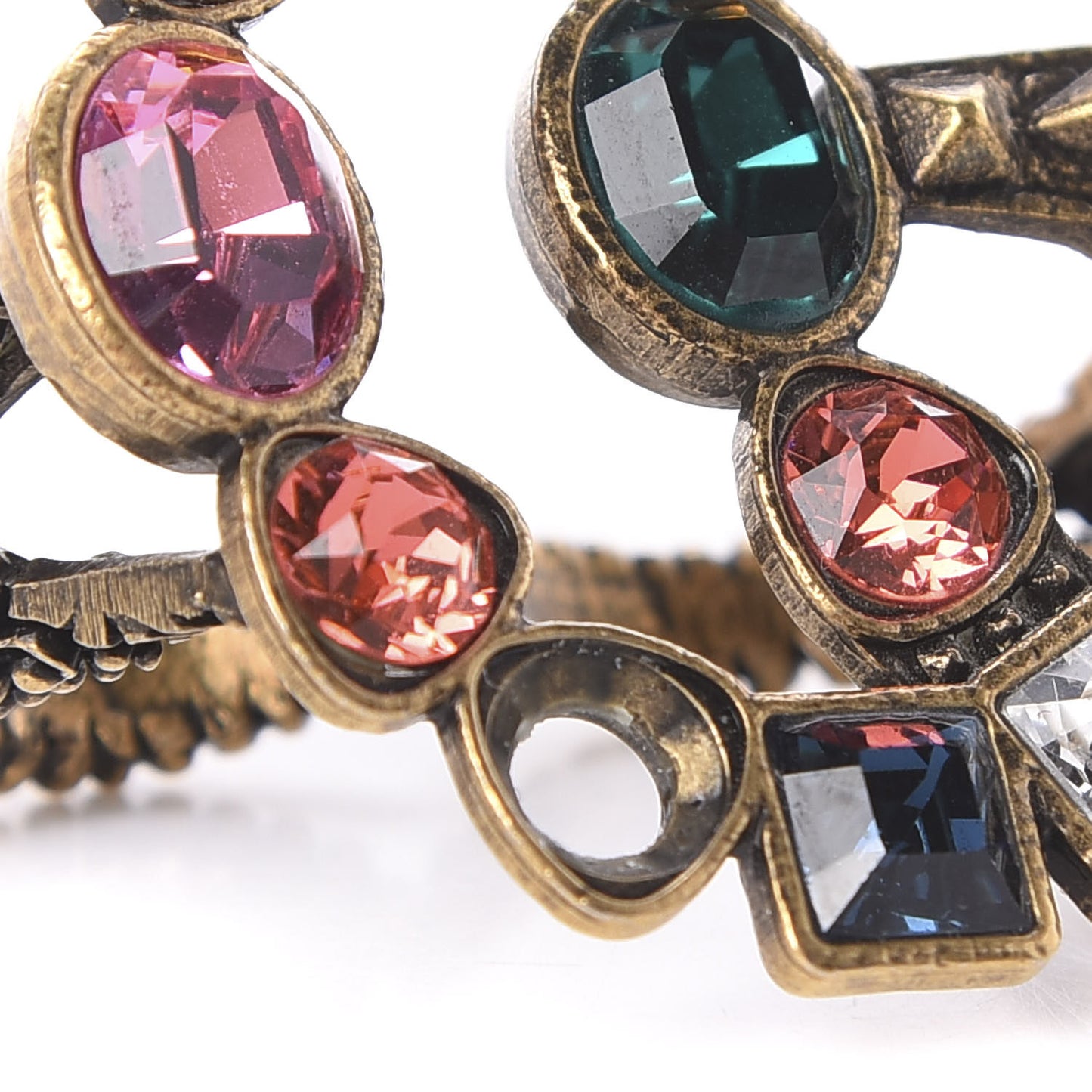 Crystal Double G Ring S Multicolor