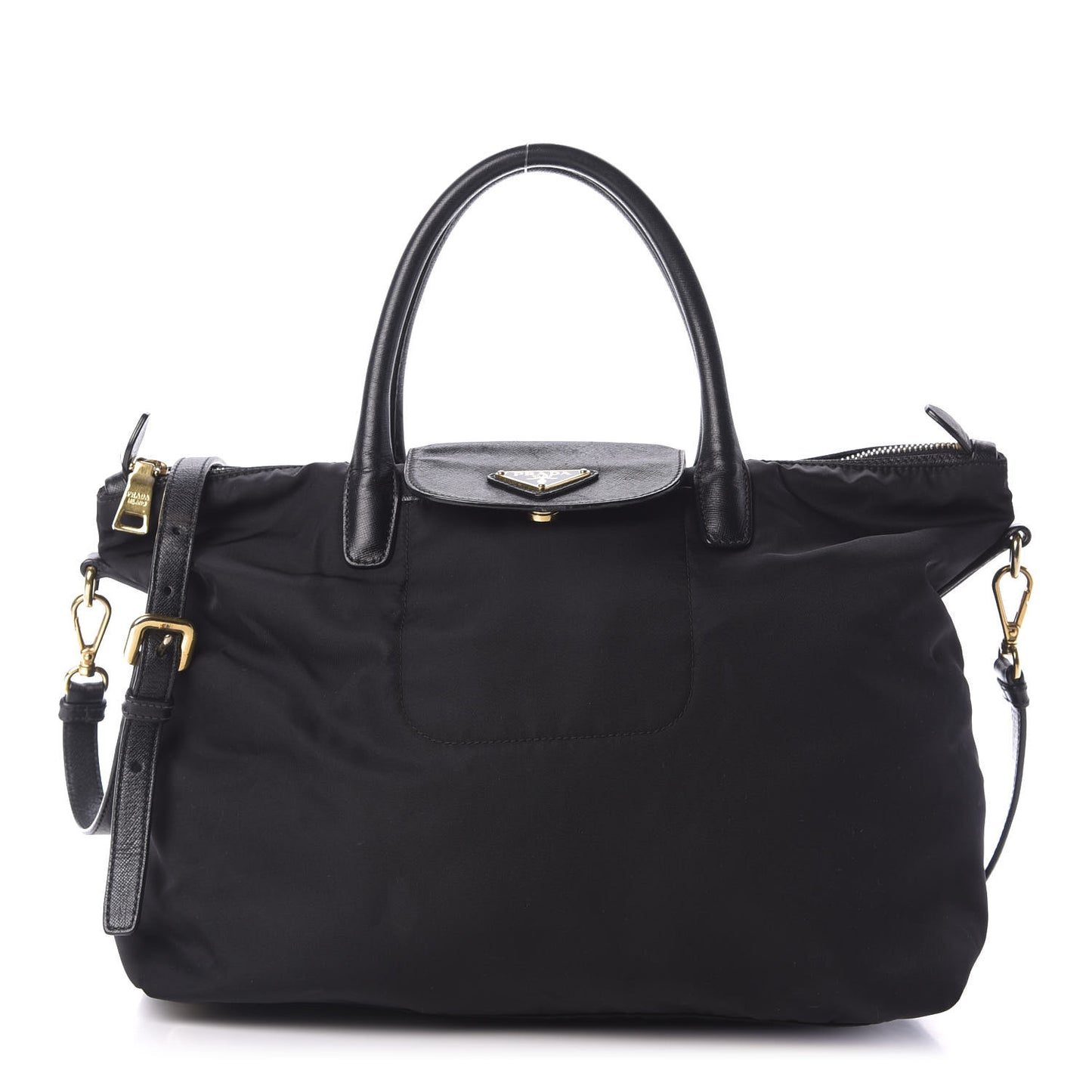 Tessuto Nylon Saffiano Tote Black
