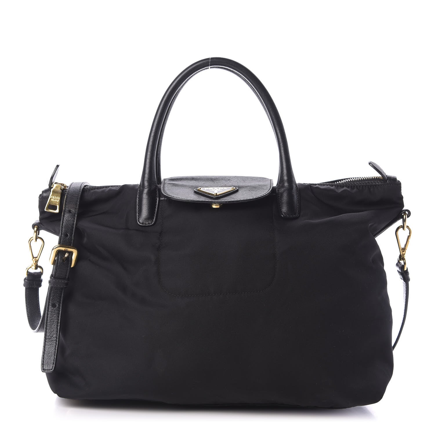 Prada Tessuto Nylon Saffiano Tote Black 1 of 9