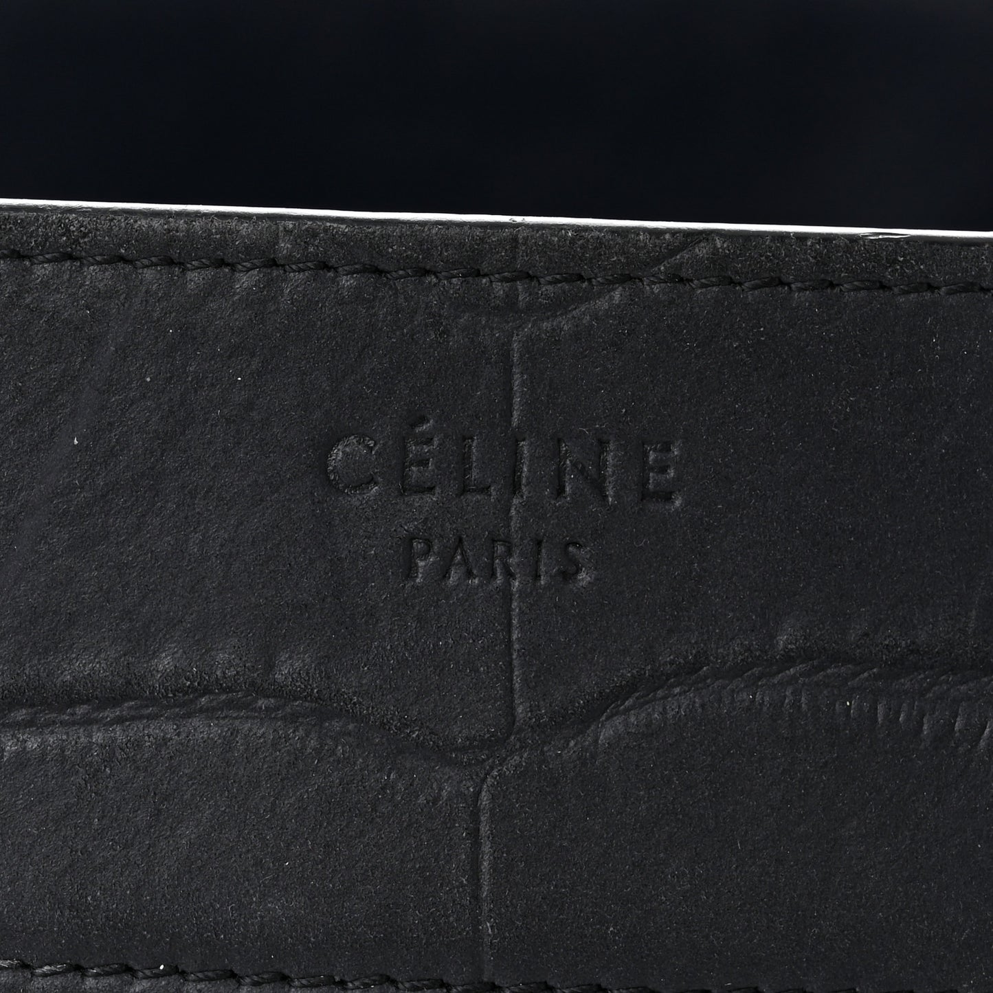 Crocodile Embossed Nubuck Medium Phantom Luggage Navy Blue
