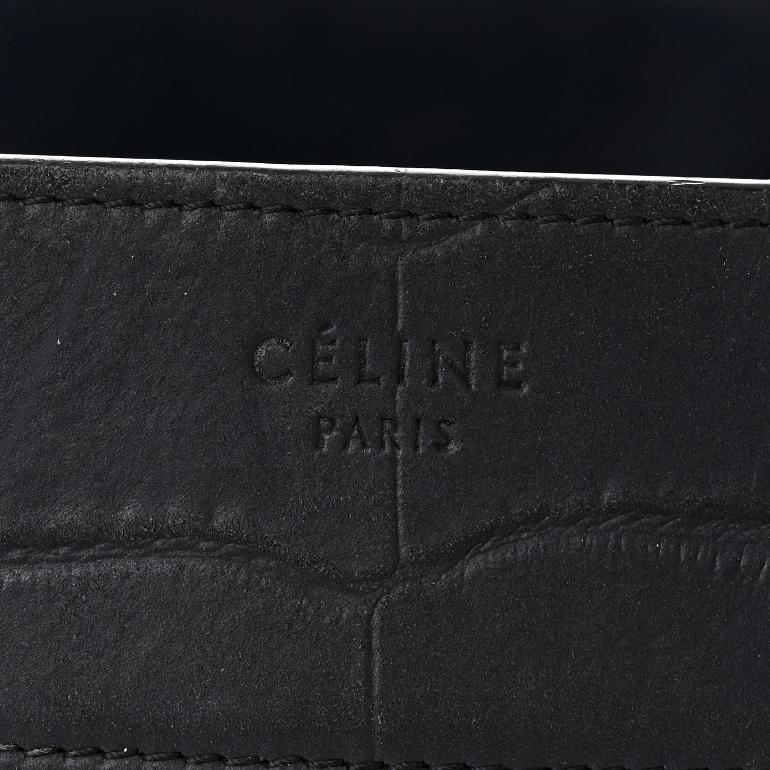 Celine Crocodile Embossed Nubuck Medium Phantom Luggage Navy Blue 6 of 14