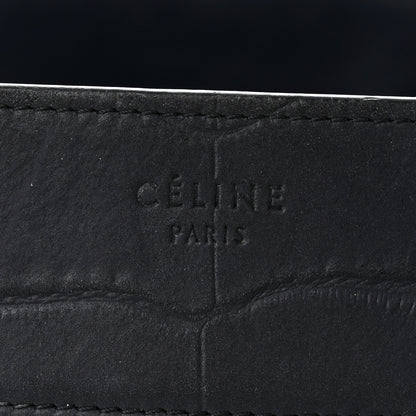 Celine Crocodile Embossed Nubuck Medium Phantom Luggage Navy Blue 6 of 14