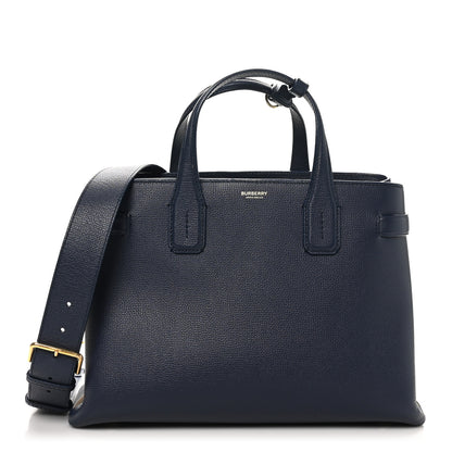 Burberry Derby Calfskin Vintage Check Medium Banner Tote Regency Blue 1 of 9