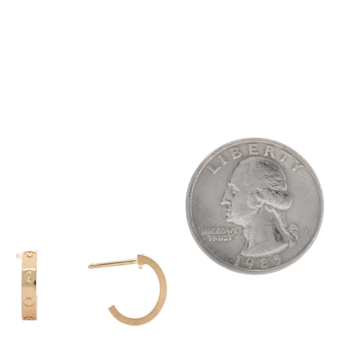 18K Yellow Gold Small LOVE Hoop Earrings
