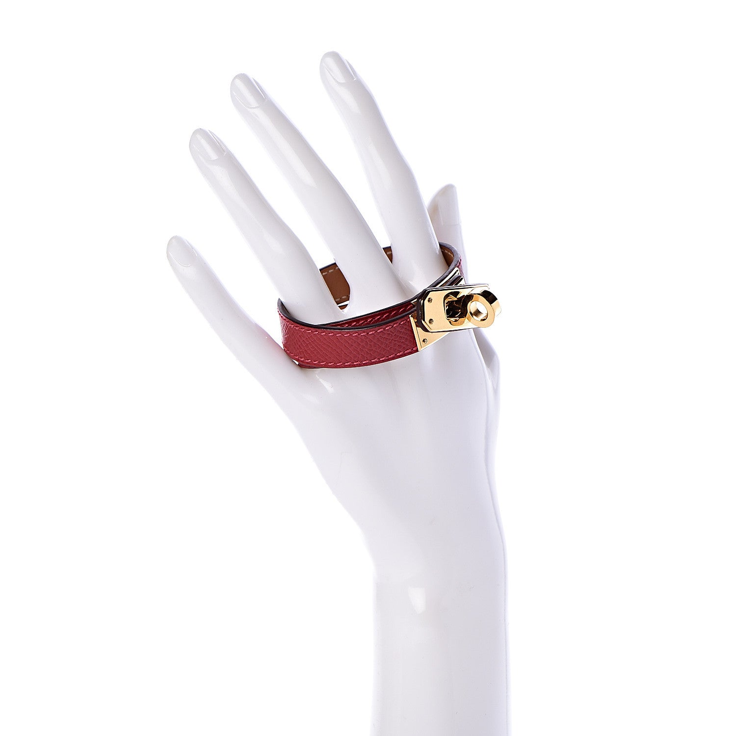Hermes Epsom Kelly Double Tour Bracelet S Rouge Casaque 2 of 4