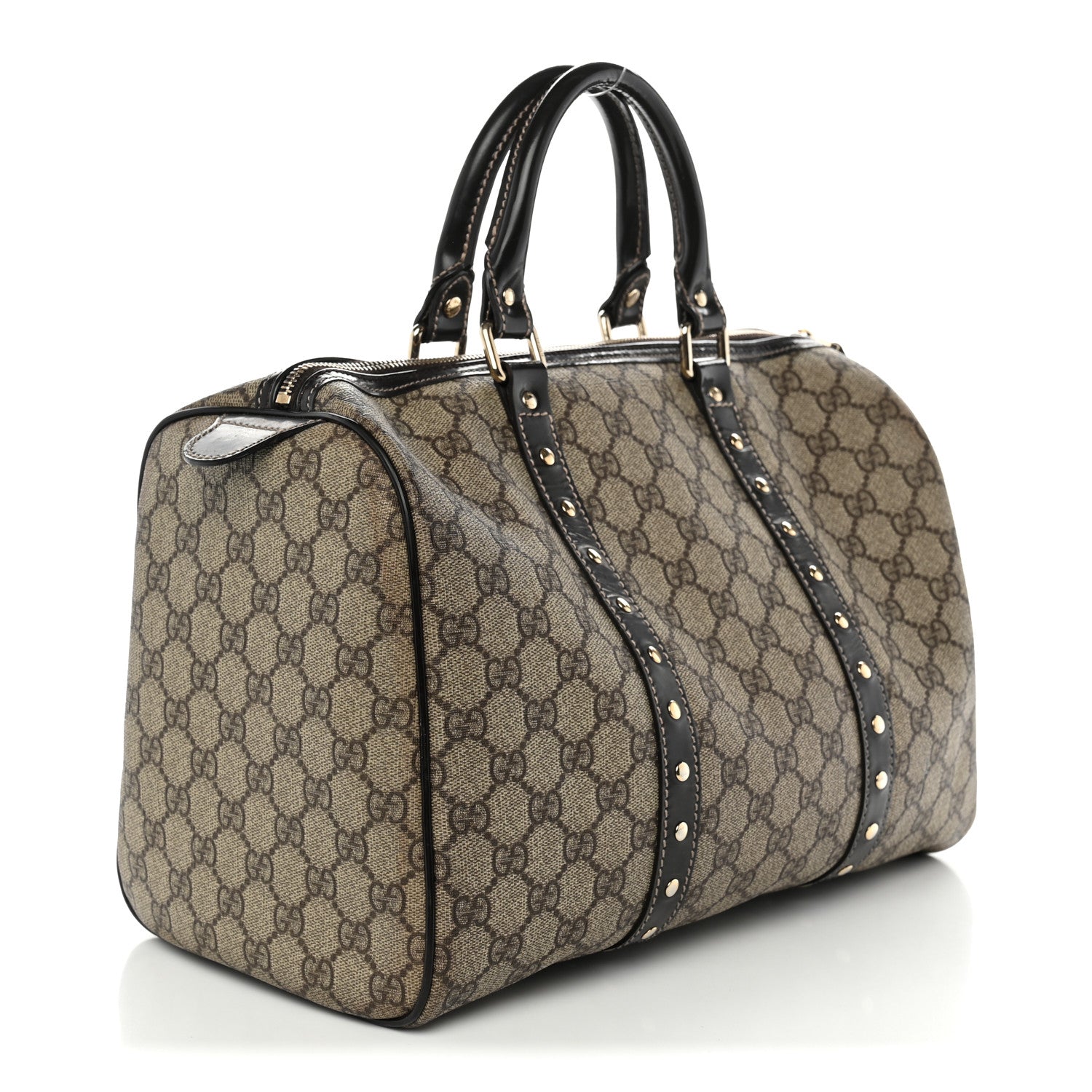 Gucci Monogram Guccissima Hearts Studded Medium Joy Boston Dark Brown 3 of 9