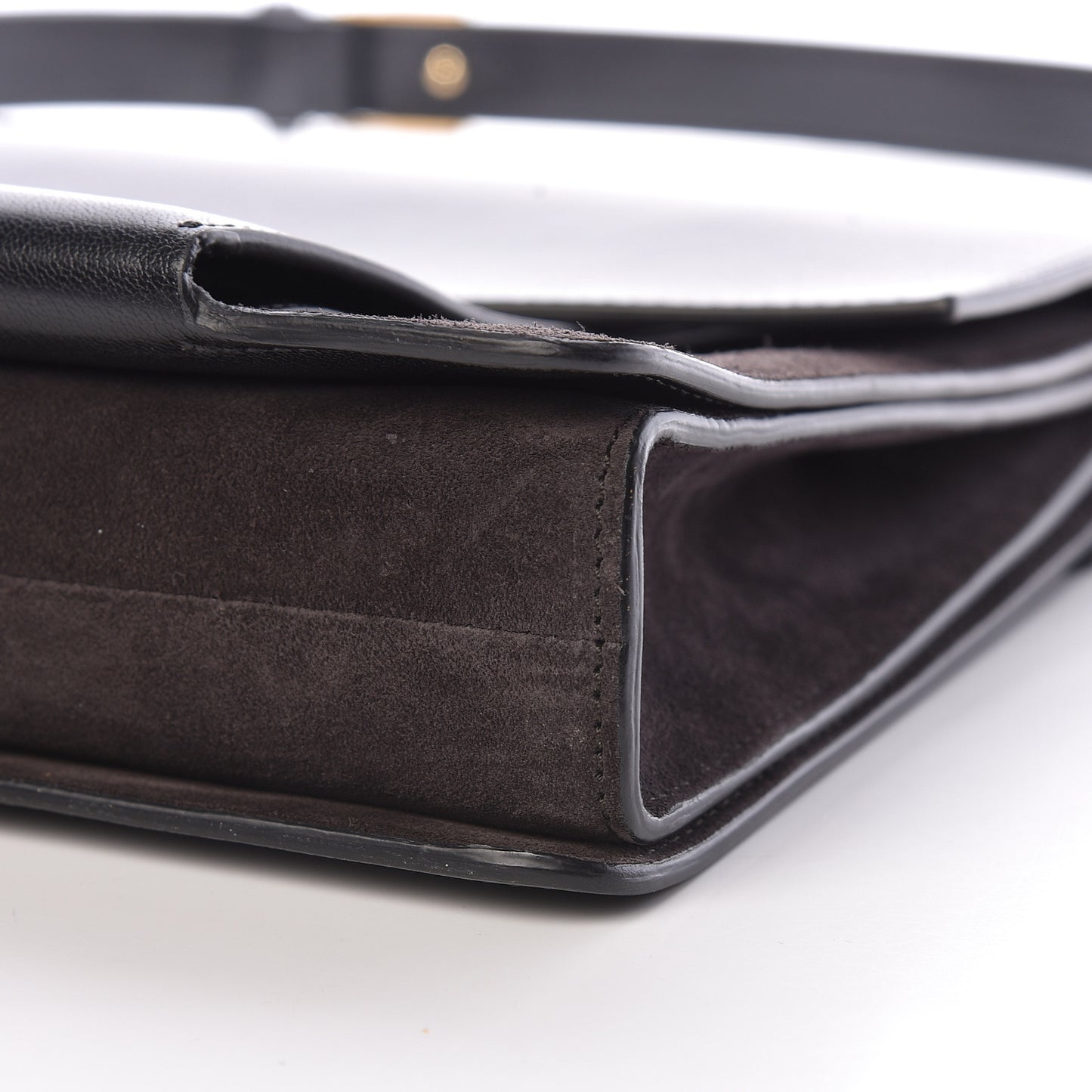 Goatskin Suede Large GV3 Flap Black Grey