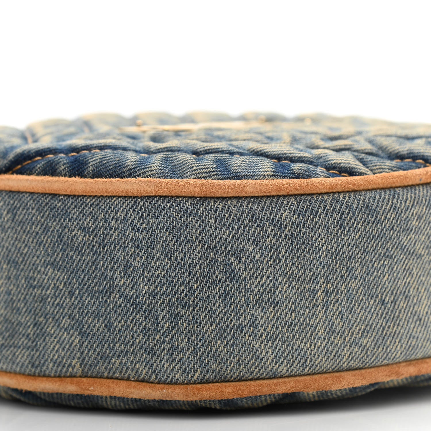 Saint Laurent Denim Quilted Monogram Round Crossbody Bag Rodeo Blue 10 of 10