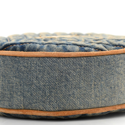 Saint Laurent Denim Quilted Monogram Round Crossbody Bag Rodeo Blue 10 of 10