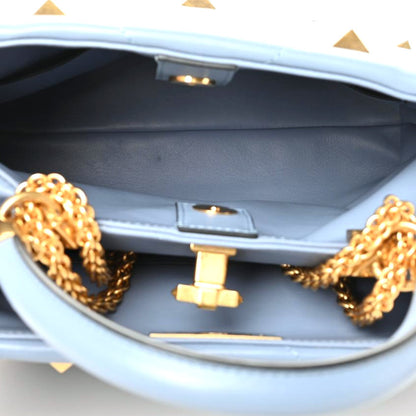 Valentino Garavani Nappa Roman Stud The Handle Bag Niagara 6 of 8
