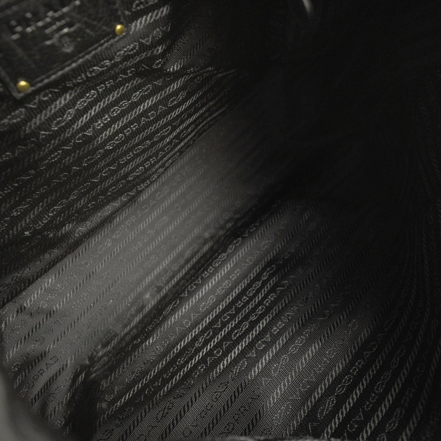 Prada Deerskin Shoulder Bag Black 7 of 11