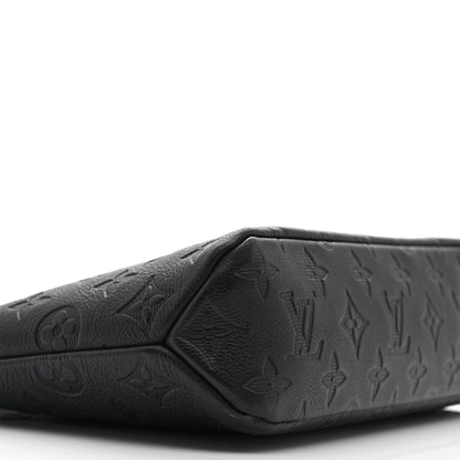 Louis Vuitton Shadow Calfskin Monogram Pochette Voyage Souple Black 8 of 9