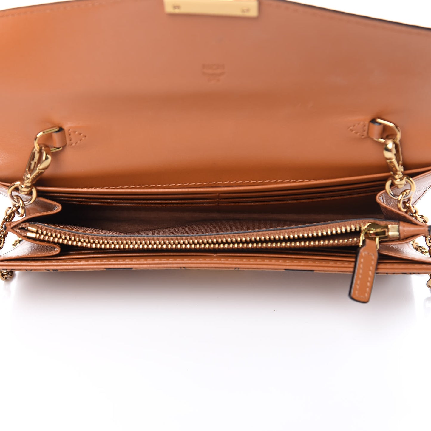 Visetos Large Patricia Wallet On Chain Cognac