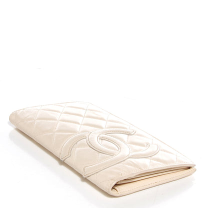 Chanel Calfskin Quilted Cambon Yen Wallet Beige 3 of 7