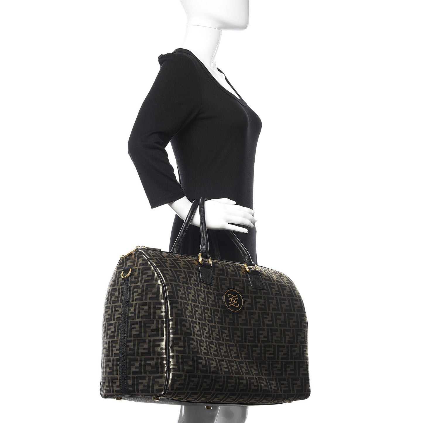 Fabric Jacquard Cuoio Roma FF Metallic Thread Karligraphy Weekender Gold Black