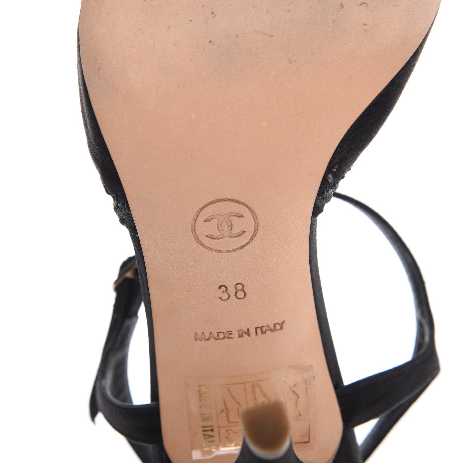 Chanel Satin Mesh Camellia CC Sandals size 38 Black 8 of 12
