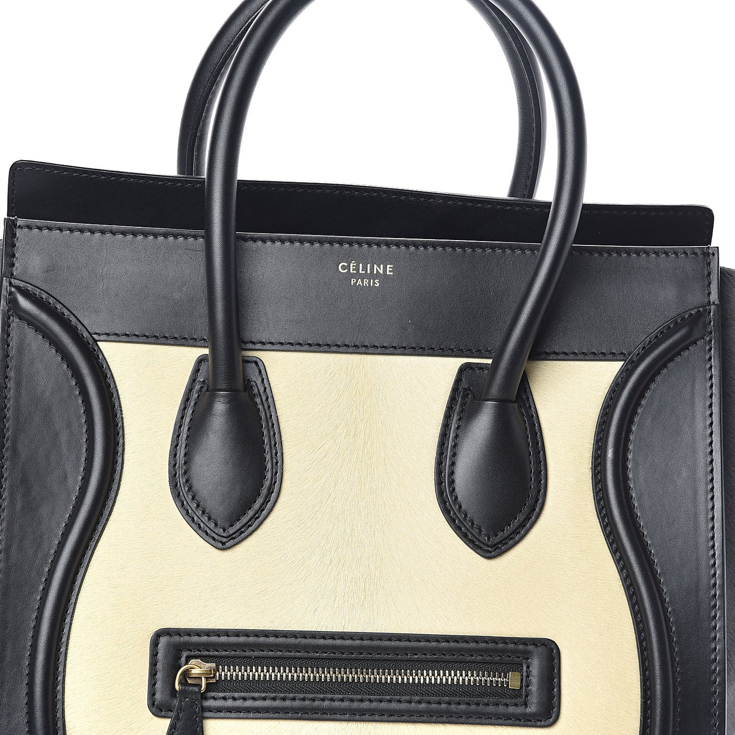 Pony Hair Mini Tri-Color Luggage in Light Yellow