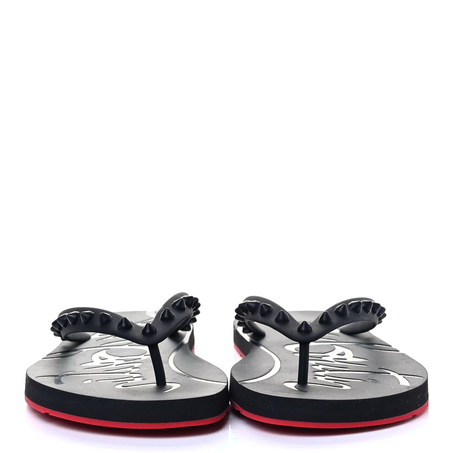 Christian Louboutin Rubber Spike Loubi Donna Flip Flop 39 Black 2 of 6