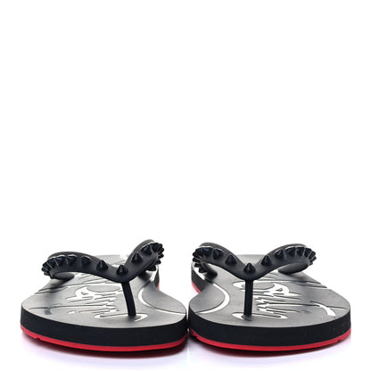 Christian Louboutin Rubber Spike Loubi Donna Flip Flop 39 Black 2 of 6