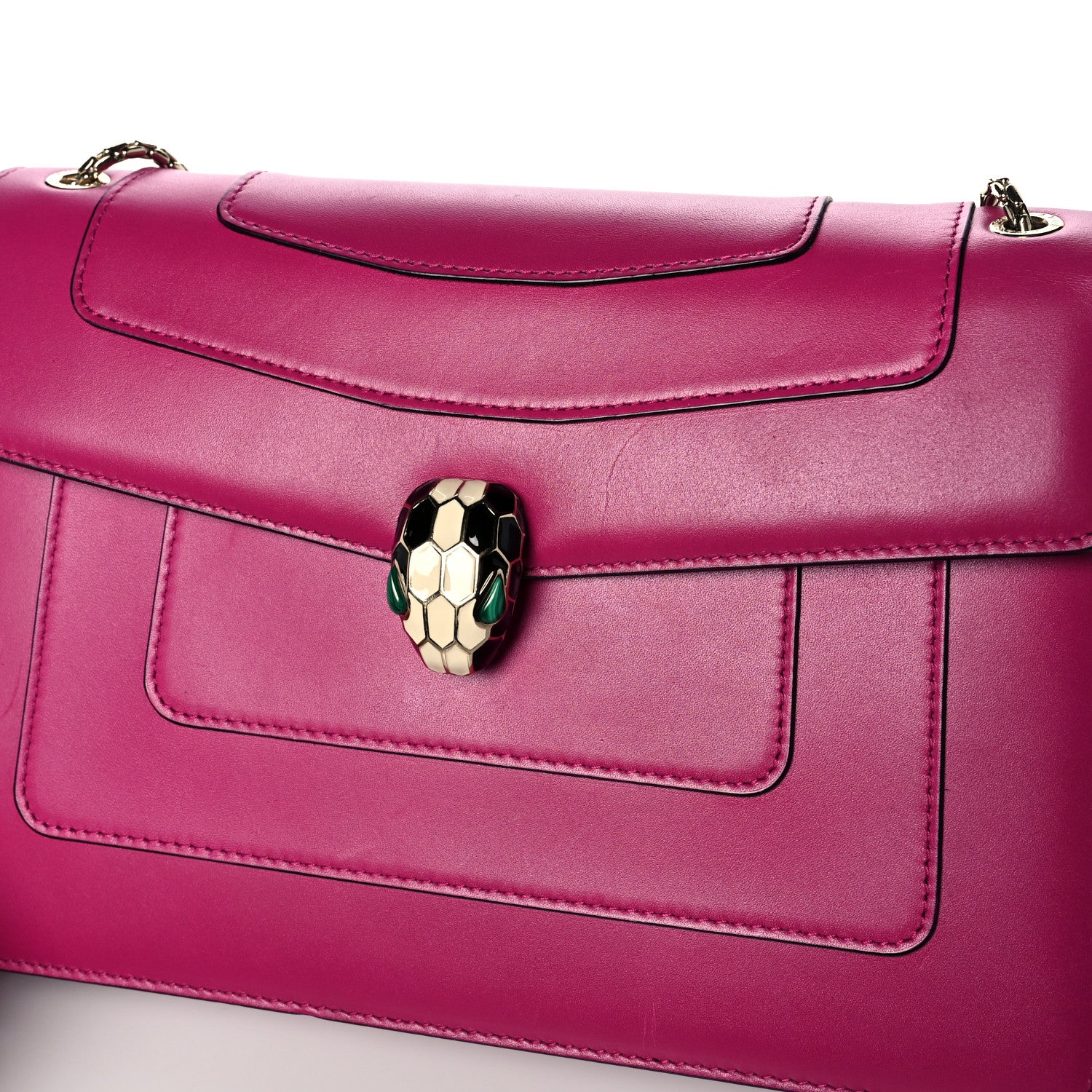 Bulgari Calfskin Serpenti Forever Shoulder Bag Pink 13 of 17
