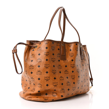 MCM Visetos Large Liz Reversible Shopper Tote Cognac 3 of 15