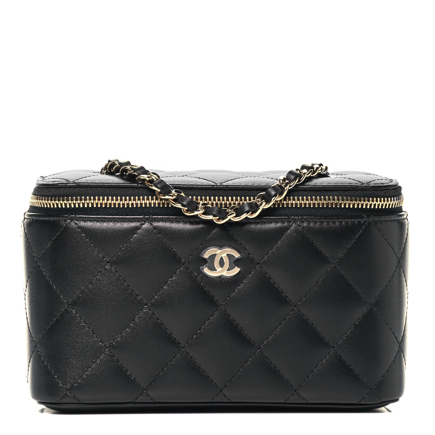 Chanel Lambskin Quilted Small Vanity Case With Chain Black 1 of 9