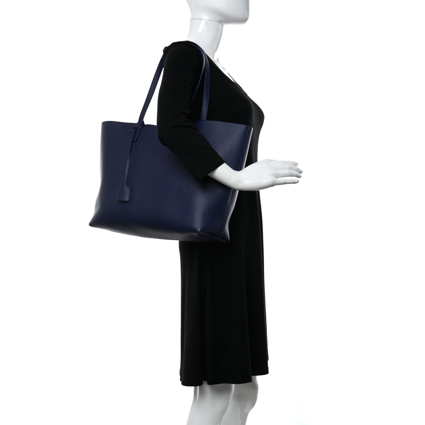 Calfskin Large Shopping Tote Navy