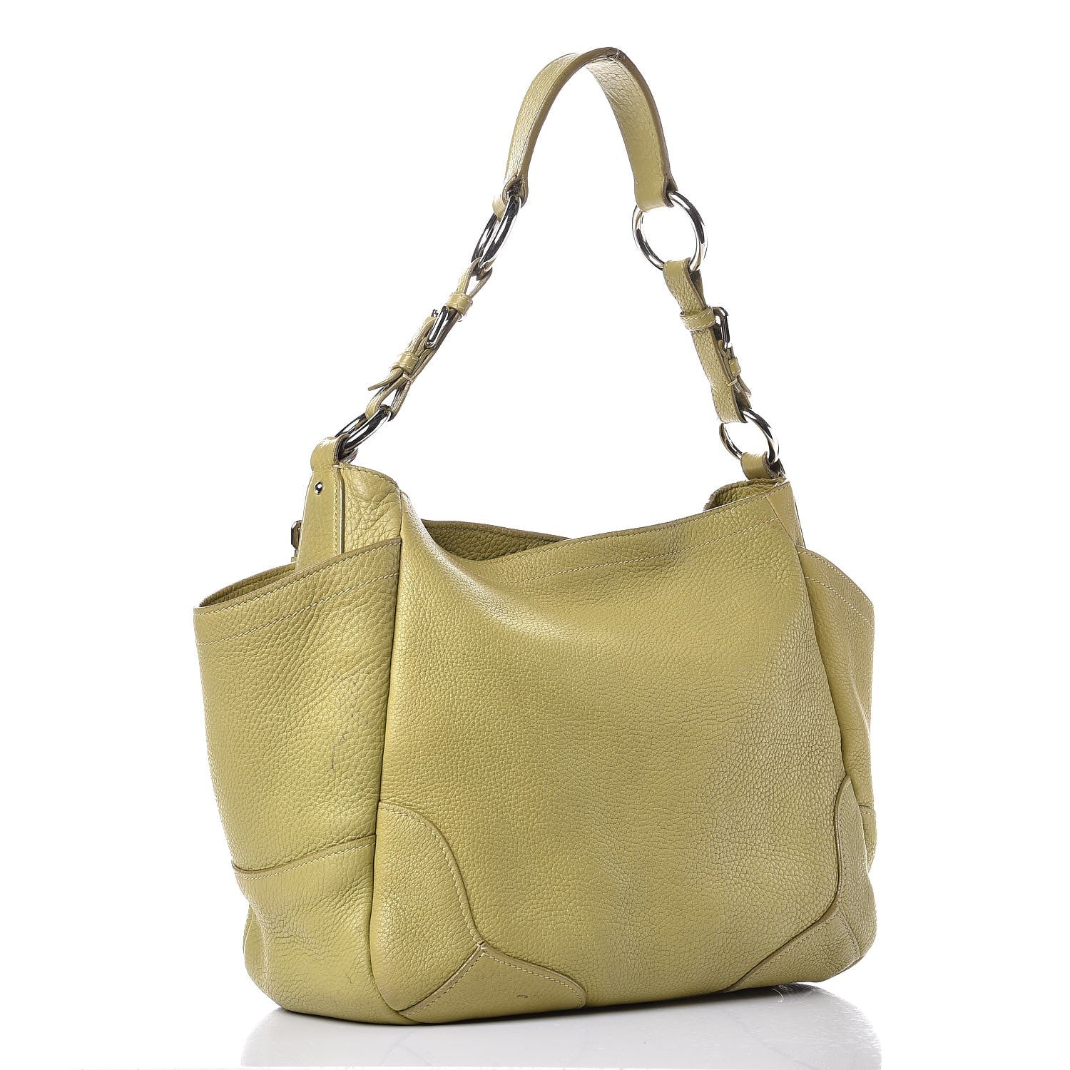 Prada Vitello Daino Side Pocket Hobo Green 3 of 22
