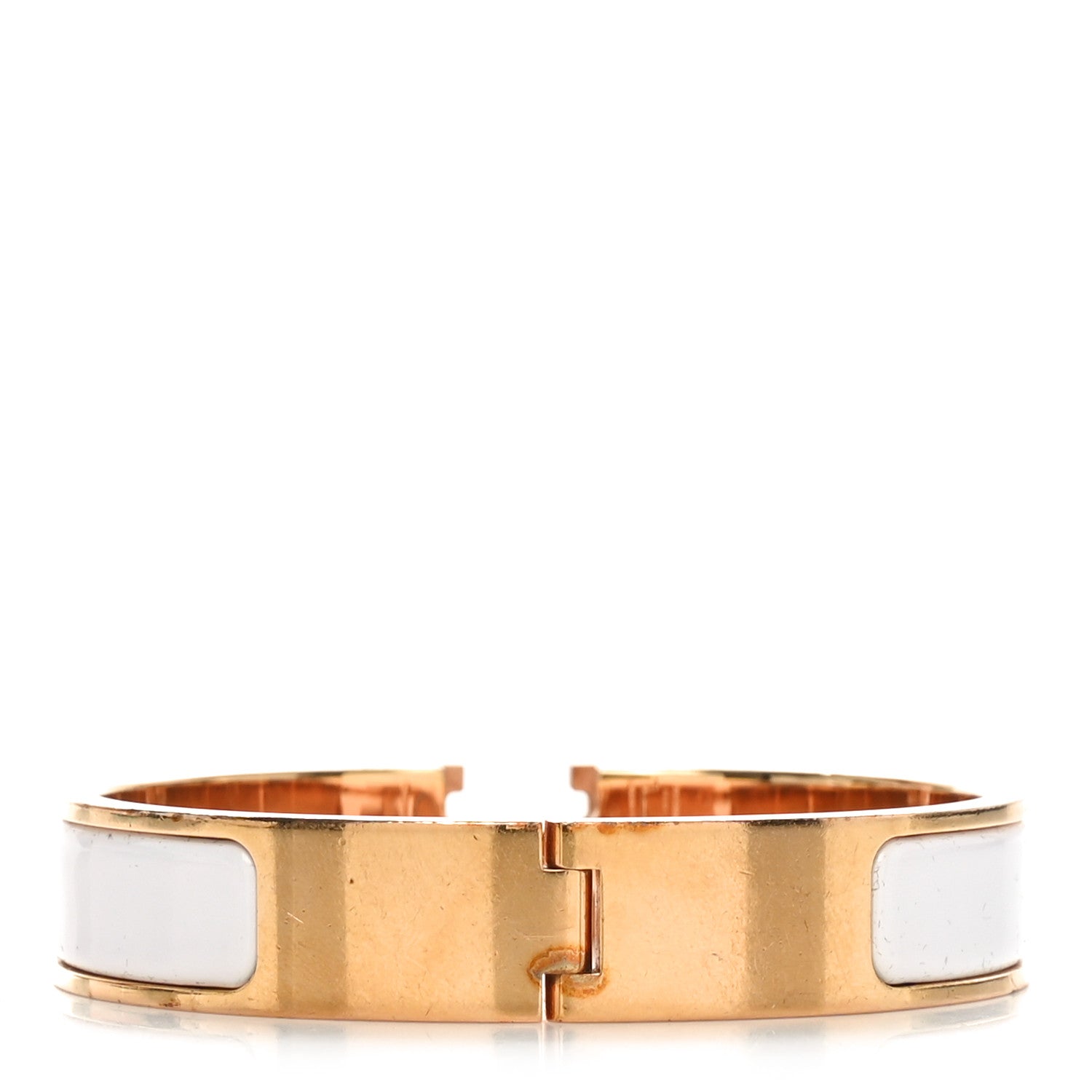 Hermes Enamel Narrow Clic Clac H Bracelet PM White 3 of 4
