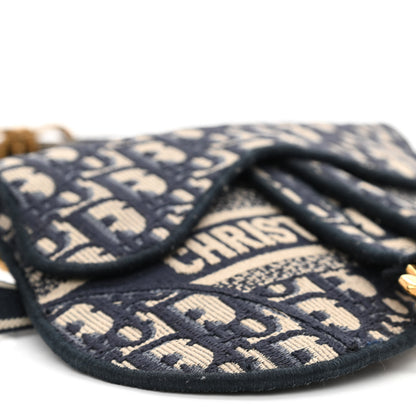 Christian Dior Oblique Embroidered Saddle Belt Pouch Blue 8 of 12
