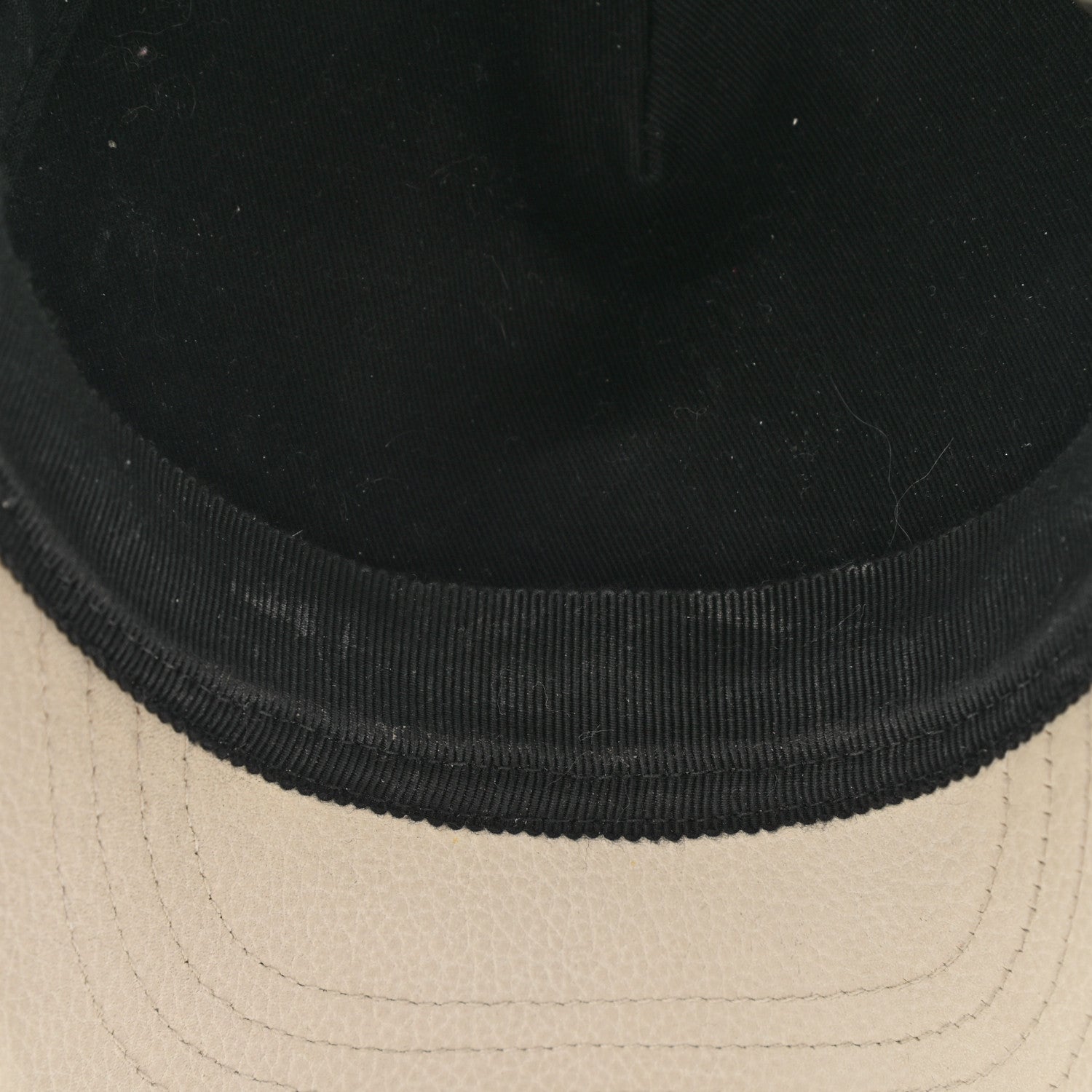 Gucci Grained Calfskin Logo Baseball Hat M 58 White 10 of 11
