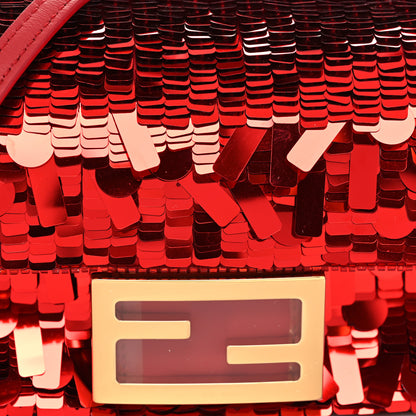 Fendi Sequin Paillettes Vitello Grace Sex and the City Mini Baguette Mattone 9 of 11