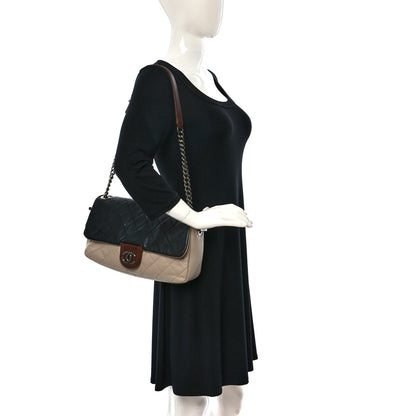 Chanel Calfskin Large Country Chic Flap Ecru Black Burgundy 2 of 20