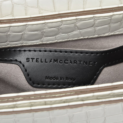 Stella McCartney Embossed Crocodile Effect Medium Falabella Box Shoulder Bag Ivory 6 of 7