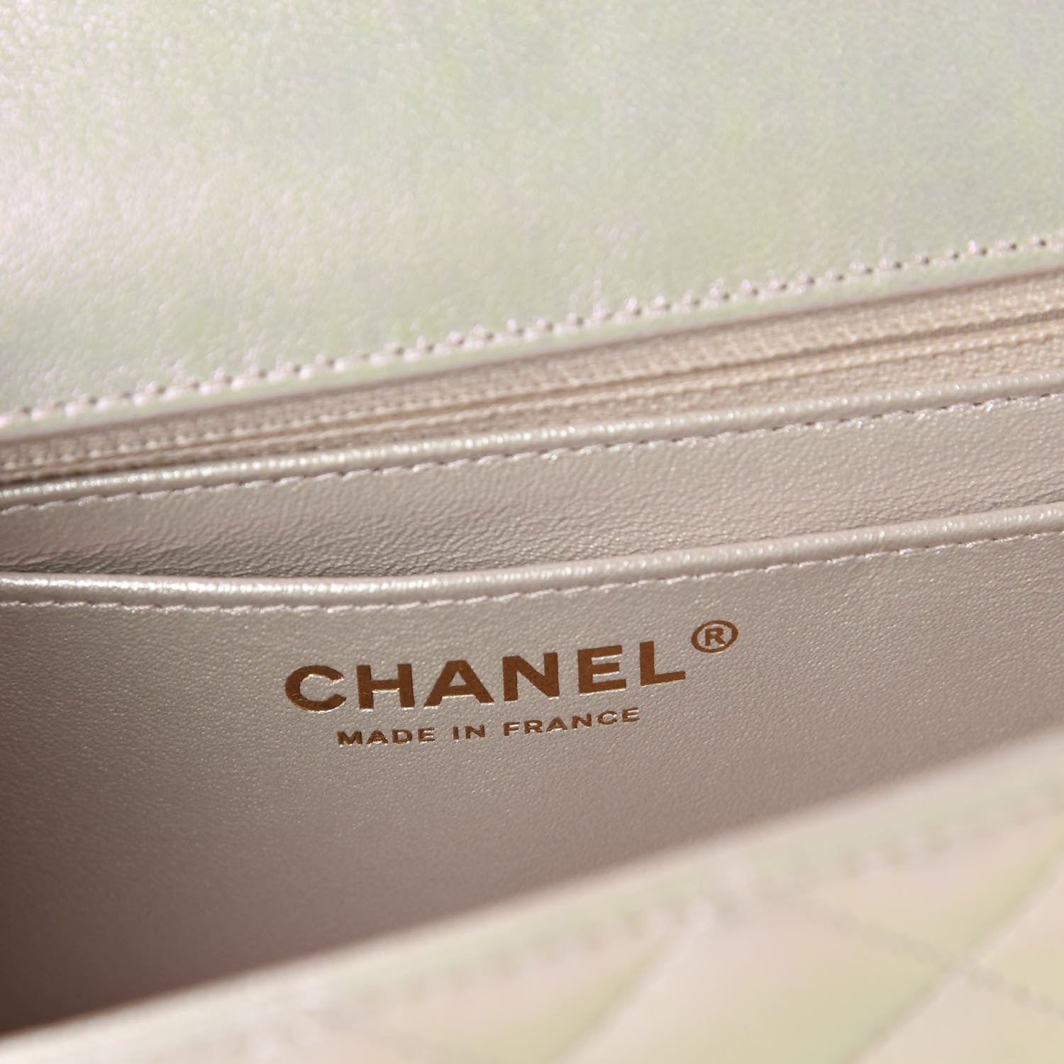 Chanel Iridescent Lambskin Quilted Mini Rectangular Flap Ivory 8 of 11