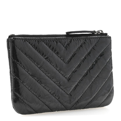 Chanel Patent Chevron Quilted Small Reissue Cosmetic Case So Black 3 of 8