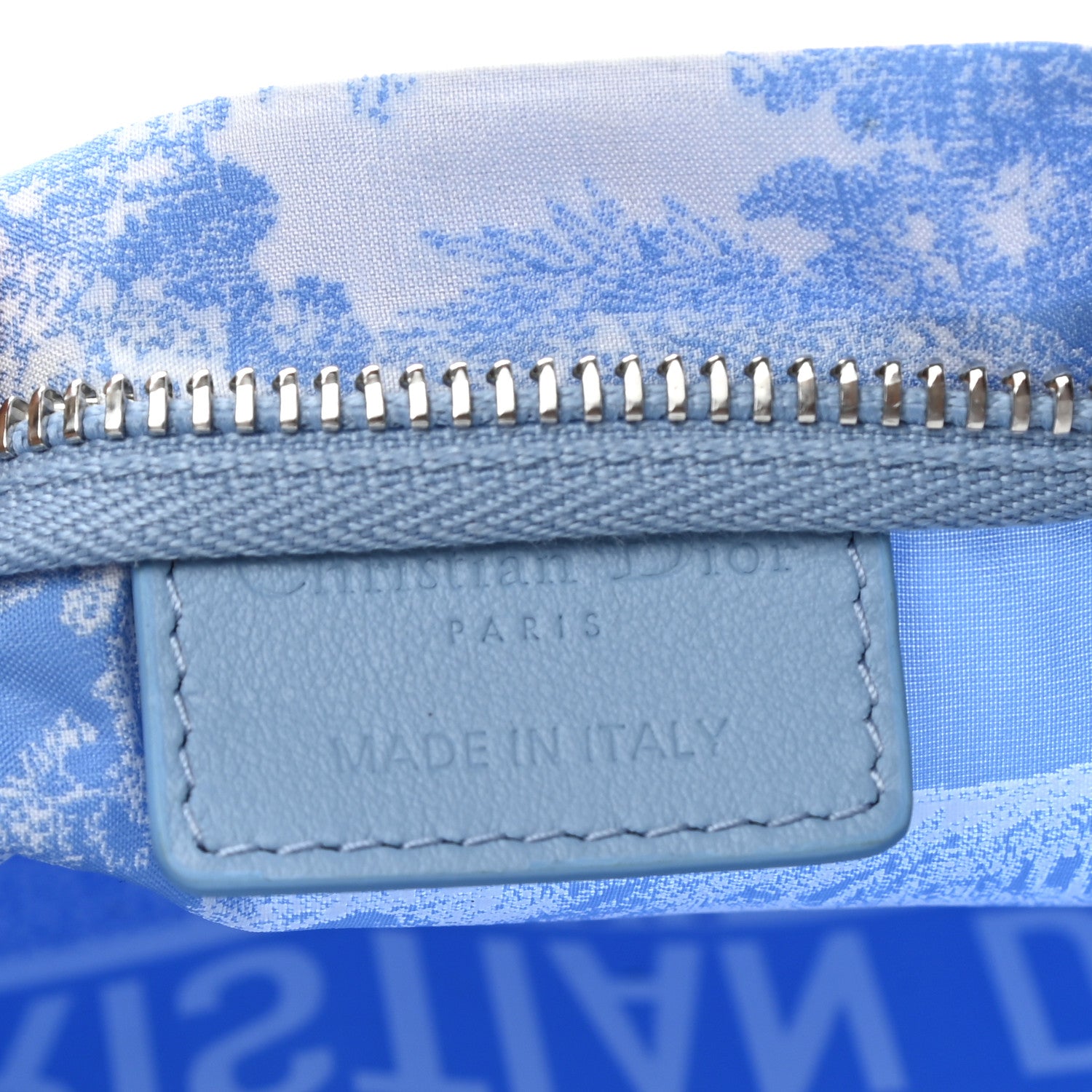 Christian Dior Canvas Embroidered Toile De Jouy Diortravel Zipped Pouch Cornflower Blue 6 of 7
