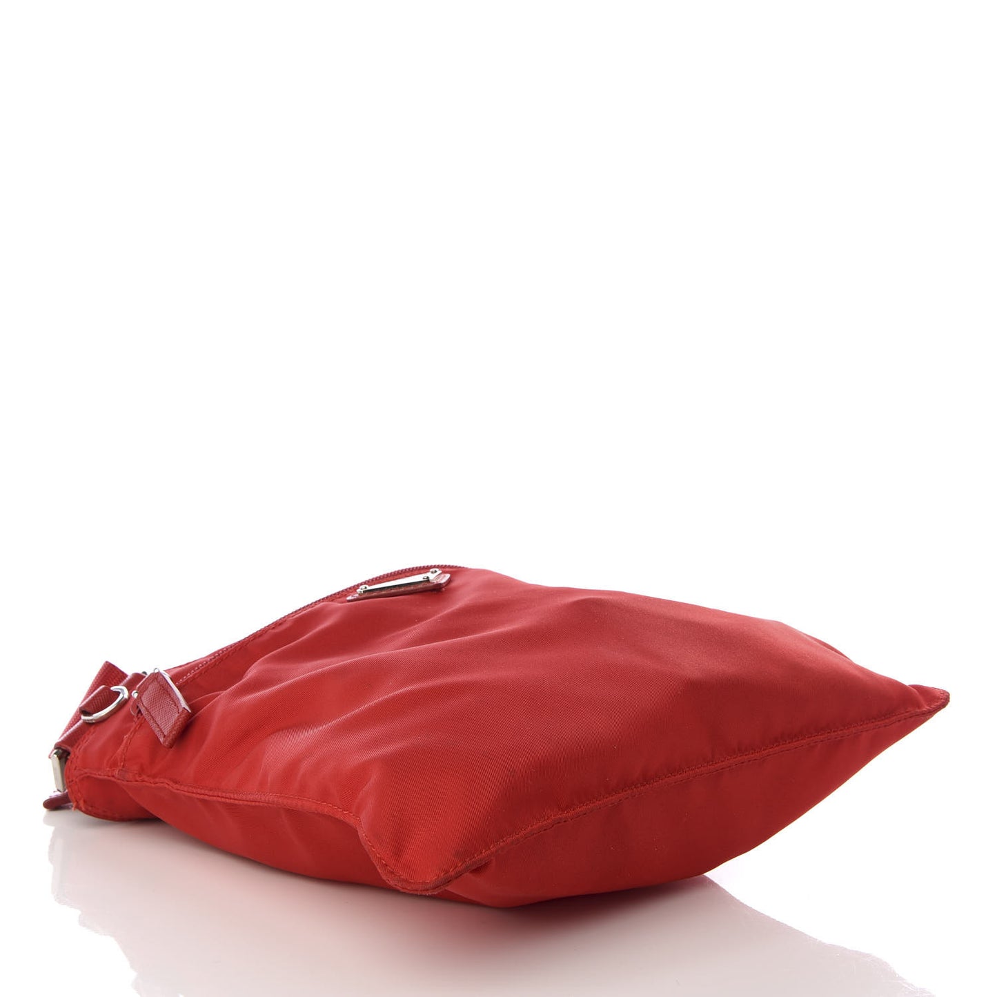 Nylon Vela Saffiano Flat Messenger Bag Rosso